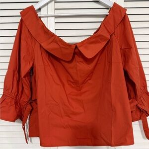 Women's terracotta colored Off-Shoulder Top